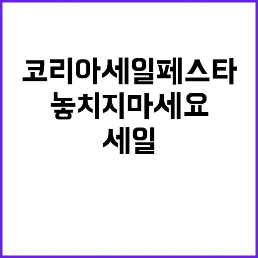 코리아세일페스타 엄…