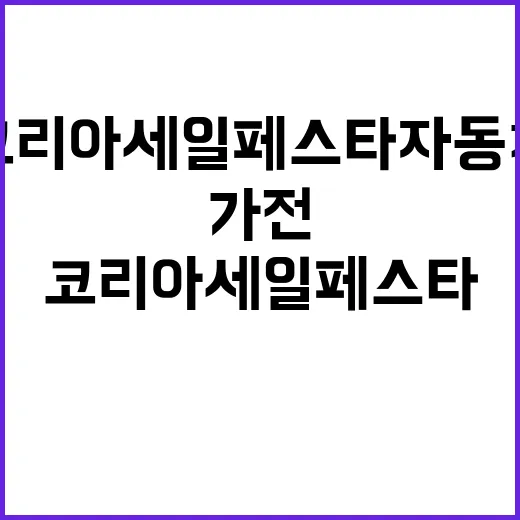 코리아세일페스타 자동차 가전 최대 할인!