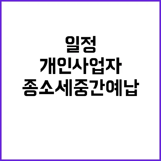 종소세 중간예납 개…