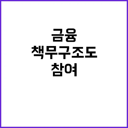 금융책무구조도 18개사 참여 안전망 강화!