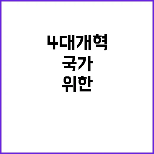 4대 개혁 국가 생존을 위한 필수 과제!