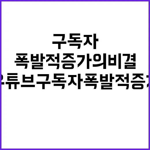 임영웅 유튜브 구독자 폭발적 증가의 비결!