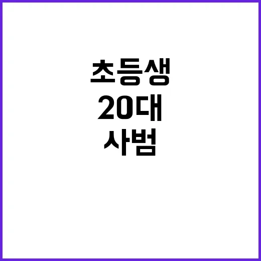 흡연 강요 논란 20대 사범 초등생 대상 검거