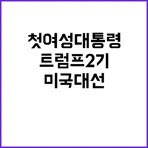 미국 대선 첫 여성 대통령 탄생 또는 트럼프 2기?