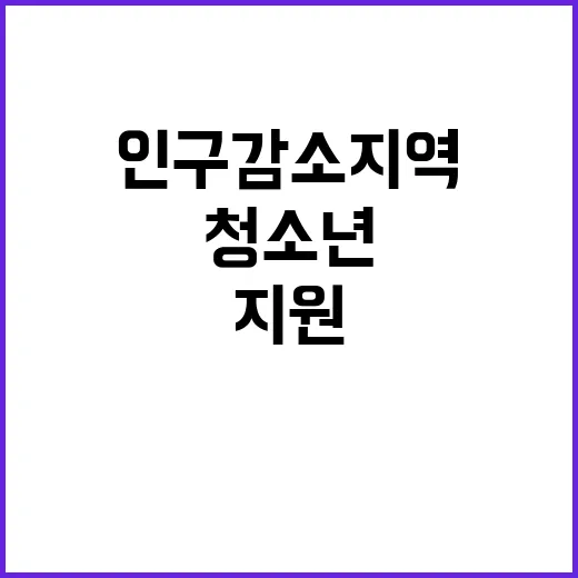 청소년 체험 기회! 인구감소지역 특별 지원 프로그램