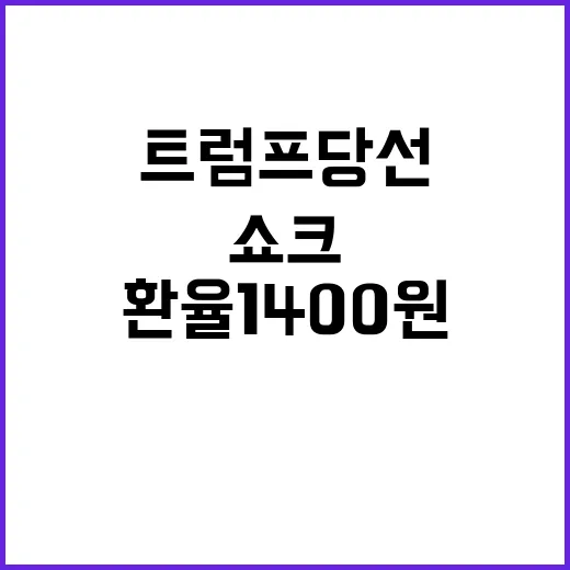 트럼프 당선 쇼크 환율 1400원 돌파!