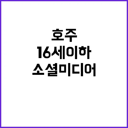 호주 소셜미디어 16세 이하 접근 엄격 규제!