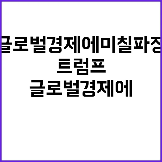 트럼프 정책 글로벌 경제에 미칠 파장은?