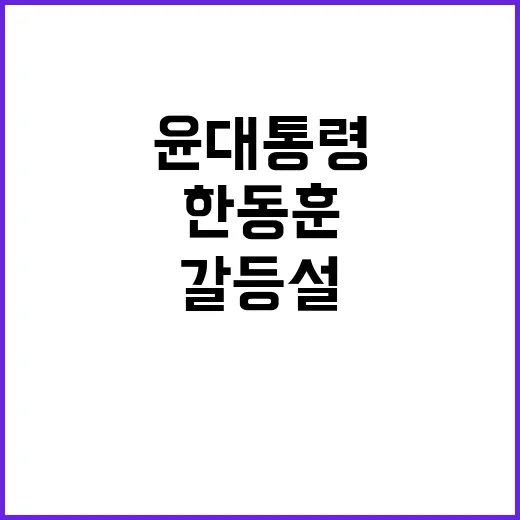 윤 대통령한동훈 갈…