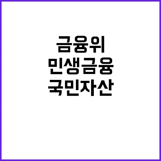 금융위 정책 국민 자산 증대와 민생금융 혁신!