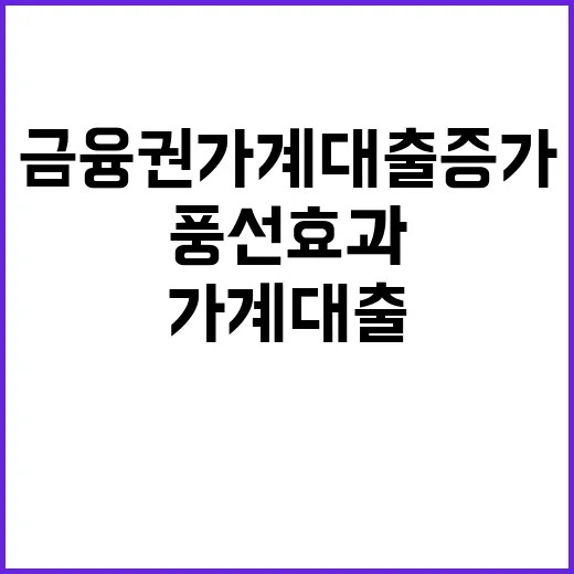 금융권 가계대출 증가 풍선효과의 비밀?