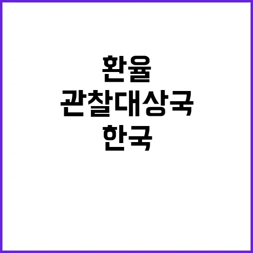 환율 긴장 한국 관…