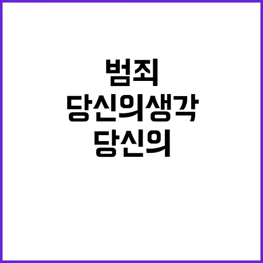 죄책감과 범죄 당신의 생각은? Click!