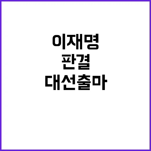 이재명 판결 대선 …