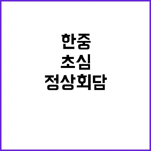 한중 정상회담 협력…