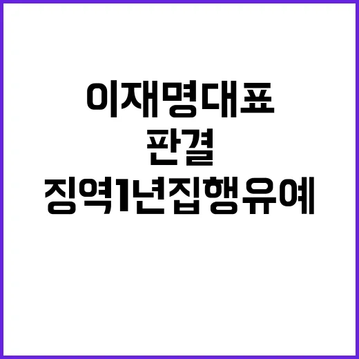 이재명 대표 징역 …