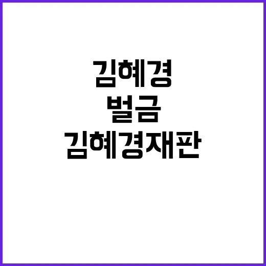 김혜경 재판 벌금 …