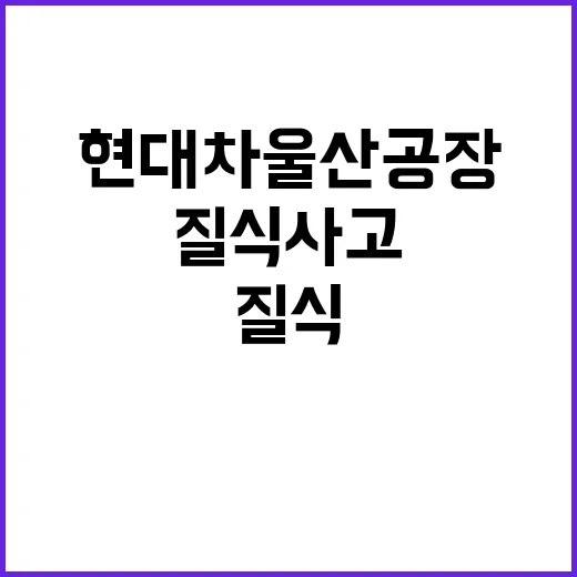 질식사고 긴급 합동감식 현대차 울산공장 충격!