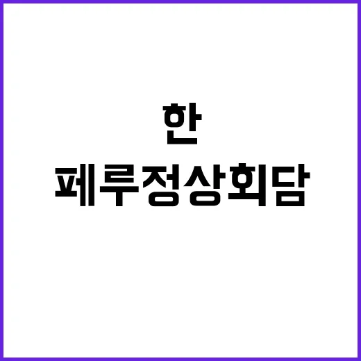 한페루 정상회담 경…