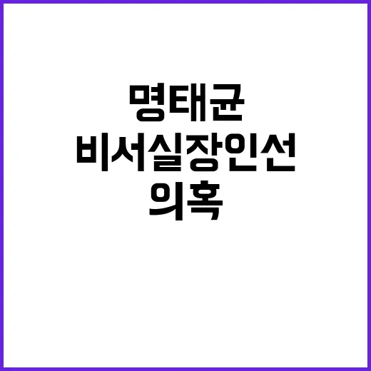 명태균 의혹 비서실장 인선에 숨겨진 비밀!