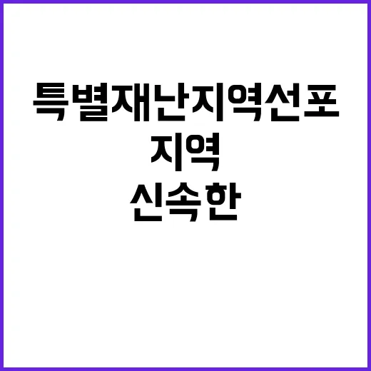 특별재난지역 선포 …