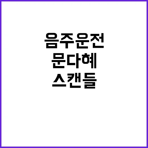 음주운전 스캔들 문다혜의 충격적인 혐의 패스!