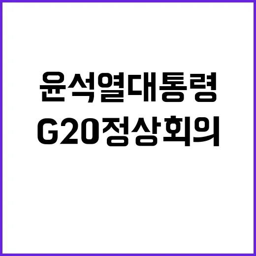 윤석열 대통령 G20 정상회의 특별 순간!