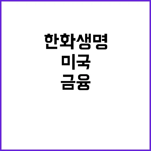 한화생명 미국 금융…