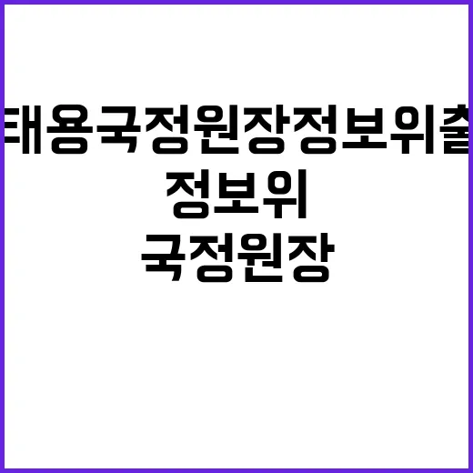 조태용 국정원장 정…