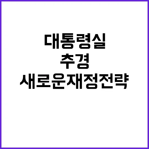 추경 검토설 대통령…