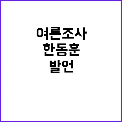 한동훈 발언 여론조…