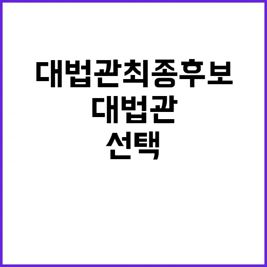 대법관 최종 후보 …