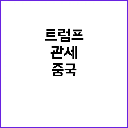 트럼프 관세 중국과…