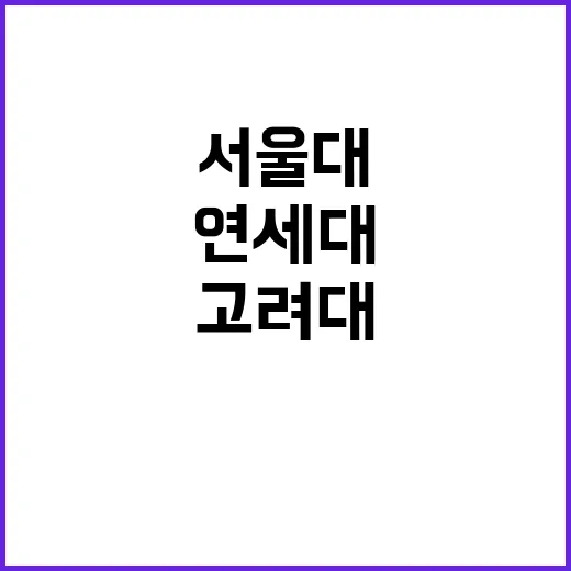 고려대 서울대 연세…