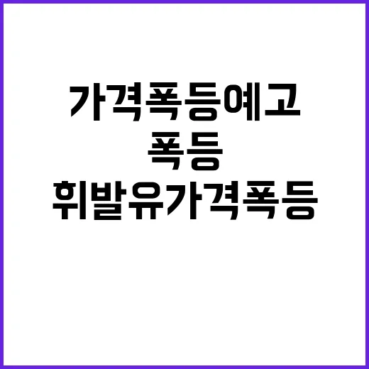 휘발유 가격 폭등 …