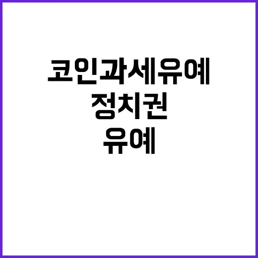 코인과세 유예 정치권 충돌 현실화!