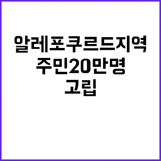 알레포 쿠르드 지역 고립 주민 20만명의 운명은?