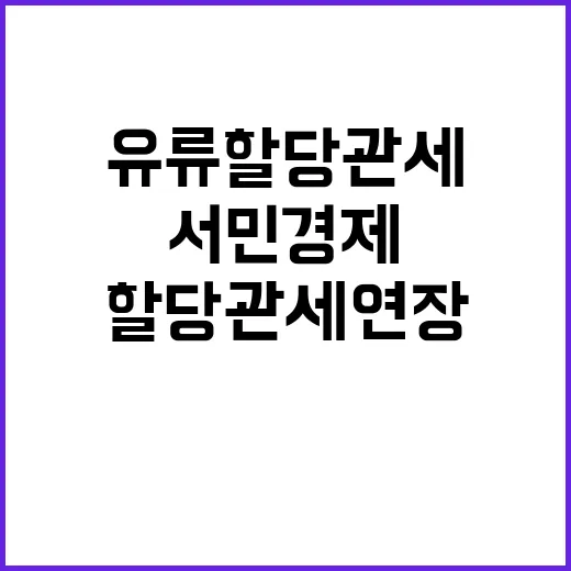 유류 할당관세 연장…