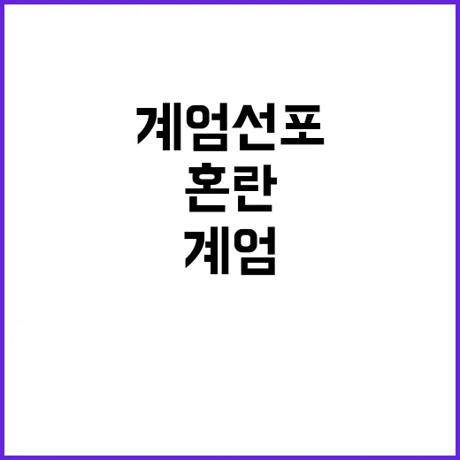 계엄 선포 혼란 군…