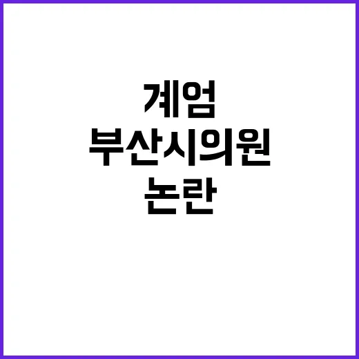 부산시의원 계엄 논…