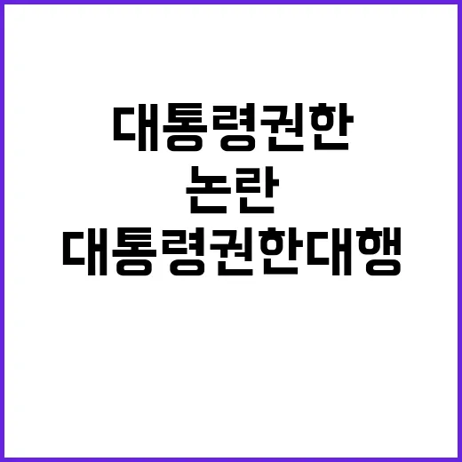 대통령 권한대행 논…