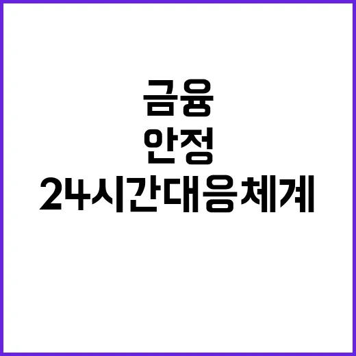 금융 안정 24시간…