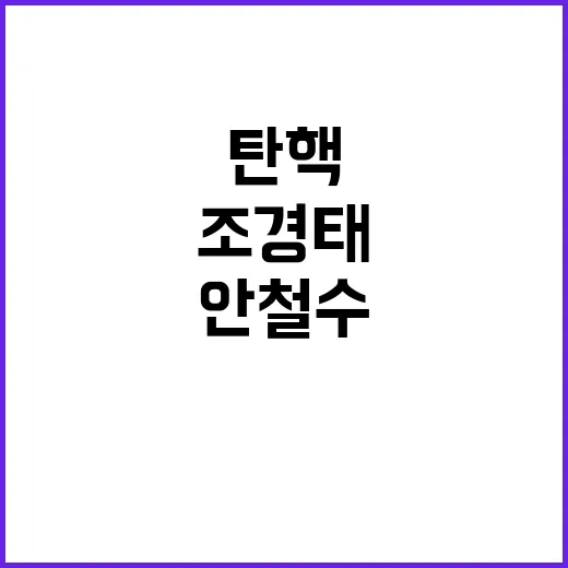 탄핵 안철수의 입장 변화와 조경태의 극적 전환!