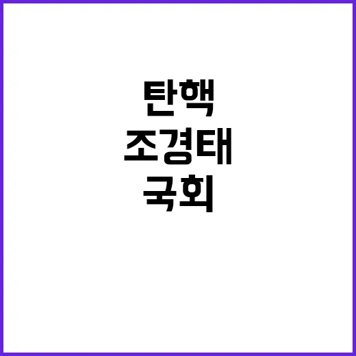 탄핵 조경태 입장 변화! 국회의 혼란!