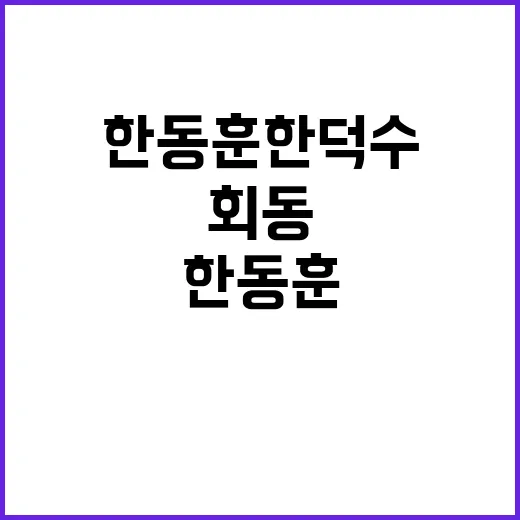 한동훈한덕수 회동 계엄 사태 해법은?