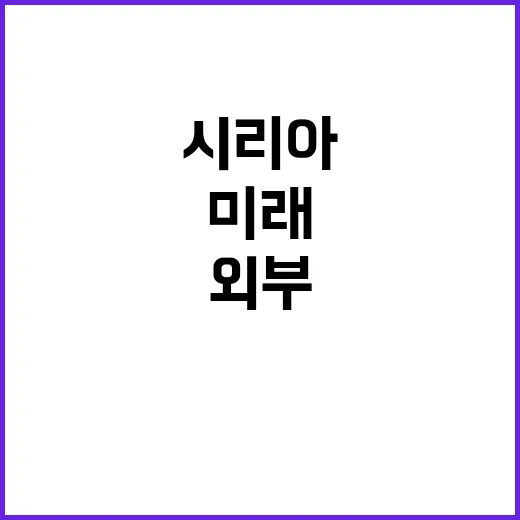 시리아 자주권 외부 간섭 없는 미래의 갈림길!