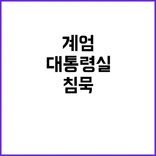 계엄 사태 대통령실 침묵 사면초가 상황