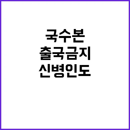 국수본 출국금지와 신병인도의 필요성 논란!