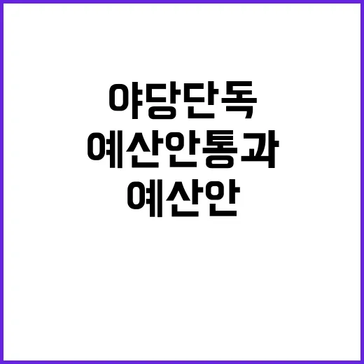 야당 단독 예산안 …