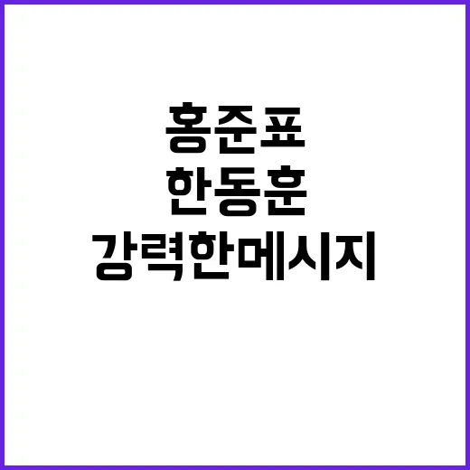 홍준표 발언 한동훈…